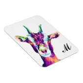 Colorful Pop Art Goat Monogramed Magneet (Rechterzijde)