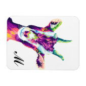 Colorful Pop Art Goat Monogramed Magneet (Horizontaal)