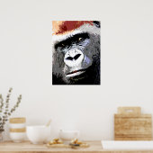 Colorful Pop Art Gorilla Portret Poster (Keuken)