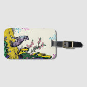 Colorful Pop Art Greyhound Asian Nature Bagagelabel (Voorkant (horizontaal))