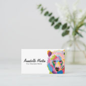 Colorful Pop Art Grizzly Beer Visitekaartje (Staand voorkant)