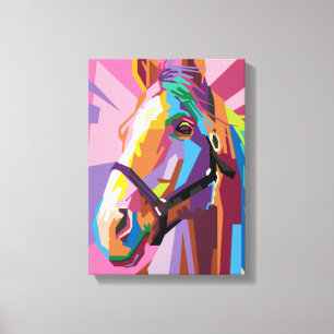 Colorful Pop Art Horse Portret Canvas Afdruk