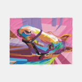 Colorful Pop Art Horse Portret Fleece Deken (Voorkant (Horizontaal))