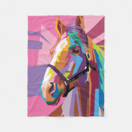 Colorful Pop Art Horse Portret Fleece Deken