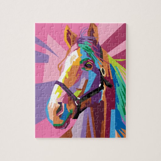 Colorful Pop Art Horse Portret Legpuzzel (Verticaal)
