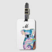 Colorful Pop Art Koala Monogrammed Bagagelabel (Voorkant (verticaal))