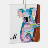 Colorful Pop Art Koala Monogrammed Keramisch Ornament (Rechts)