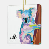Colorful Pop Art Koala Monogrammed Keramisch Ornament (Links)