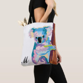 Colorful Pop Art Koala Monogrammed Tote Bag (Dichtbij)