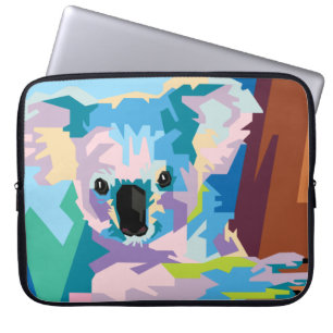 Colorful Pop Art Koala Portret Laptop Sleeve