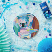 Colorful Pop Art Koala Portret Papieren Bordje (Feest)