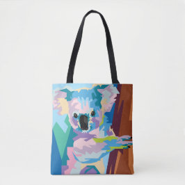 Colorful Pop Art Koala Portret Tote Bag