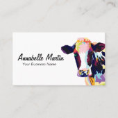Colorful Pop Art Koe Visitekaartje (Voorkant)