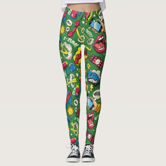 Colorful Pop Art Leggings (Voorkant)