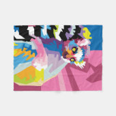 Colorful Pop Art Lemur Portret Fleece Deken (Voorkant (Horizontaal))