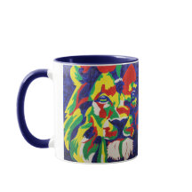 Colorful Pop Art Lion Mok