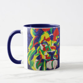 Colorful Pop Art Lion Mok