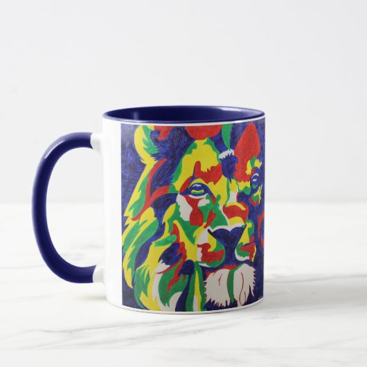 Colorful Pop Art Lion Mok (Links)