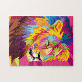 Colorful Pop Art Lion Portret Legpuzzel (Horizontaal)