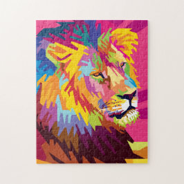 Colorful Pop Art Lion Portret Legpuzzel
