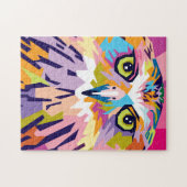 Colorful Pop Art Owl Portret Legpuzzel (Horizontaal)