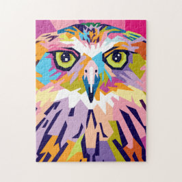 Colorful Pop Art Owl Portret Legpuzzel