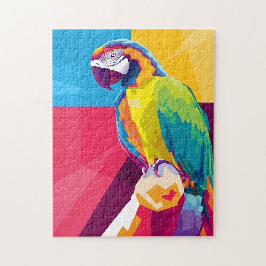 Colorful Pop Art Parrot Portret Legpuzzel (Verticaal)