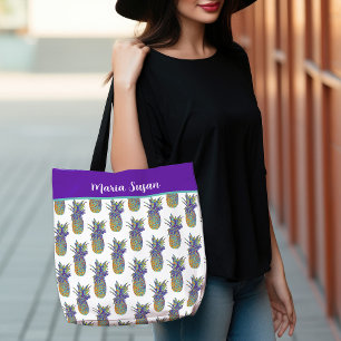 Colorful Pop Art Pineappel Tote Bag