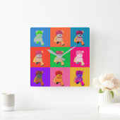 Colorful Pop Art teddy Beste wandklok (Huis)