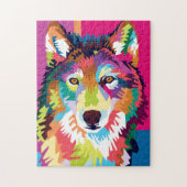 Colorful Pop Art Wolf Portret Legpuzzel (Verticaal)
