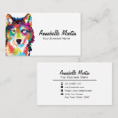Colorful Pop Art Wolf Visitekaartje (Voorkant / Achterkant)