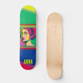 Colorful Pop Art Woman Personalized Skateboard (Voorkant)