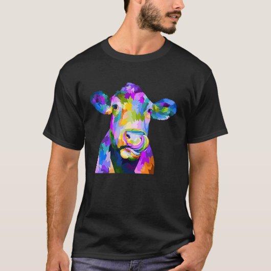Colorful Pop Cow T-shirt (Voorkant)