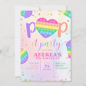 Colorful Pop it Birthday Party Invitation Kaart (Voorkant)