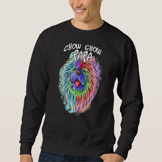 Colorful Pop Portrait Chow Dad Father's D Trui (Voorkant)