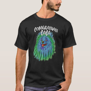 Colorful Pop Portrait Pomeranian Dog Dad's T-shirt