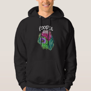 Colorful Pop Portrait Poodle Dog Dad Vaderdag Hoodie