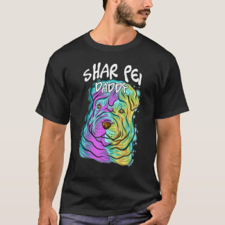 Colorful Pop Portrait Shar Pei Dog Vader's Da T-shirt