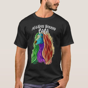 Colorful Pop Portreit Afghan Hound Dog Dad" T-shirt