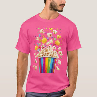 Colorful Popcorn Eplosion from Rainbow Bucket retr T-shirt