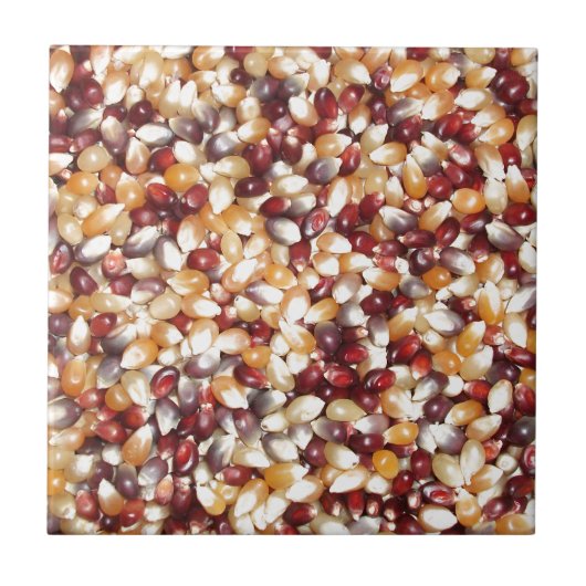 Colorful Popcorn Kernels Tegeltje (Voorkant)