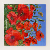 Colorful Poppy Field en Butterflies Legpuzzel (Horizontaal)