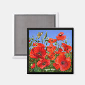 Colorful Poppy Field Magneet (Voorkant / Achterkant)