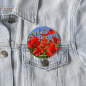 Colorful Poppy Field Ronde Button 7,6 Cm (In situ)