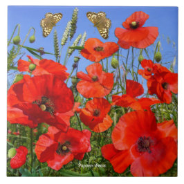 Colorful Poppy Field Tegeltje