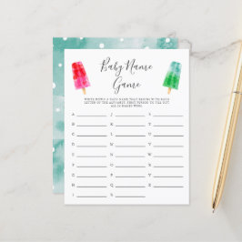 Colorful Popsial Baby Name Shower Game