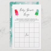 Colorful Popsicle Baby shower Bingo Game (Voorkant / Achterkant)