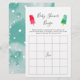 Colorful Popsicle Baby shower Bingo Game
