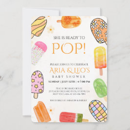Colorful Popsicle Summer Baby Shower Invite Kaart
