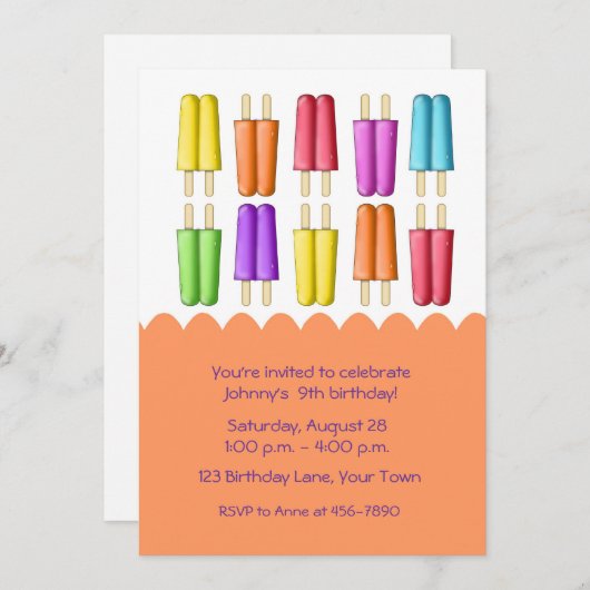 Colorful Popsicles Kaart (Voorkant / Achterkant)